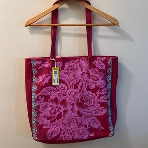 Designer leather tote